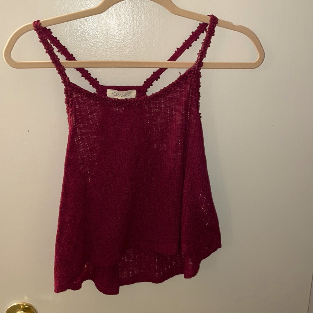 maroon tank top